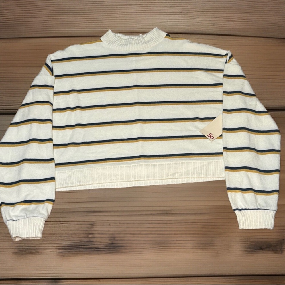 So Womens Cropped Long Sleeve Sweater